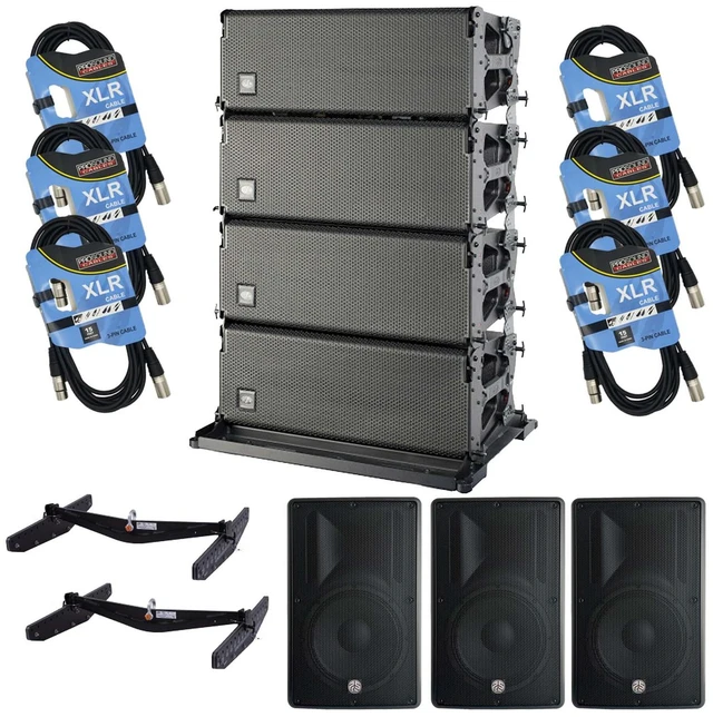 Main image of (4) DAS Event 210A Dual 10 Powered Line Array Speaker, (2) DAS AX-EV210, (3) PSG AUDIO Cobra 115, (6) XLR Cables Bundle