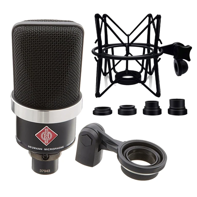 Alt view image 6 of 7 - Neumann TLM-102 Studio Condenser Microphone (Black), Boseen Microphone Shock Mount Bundle