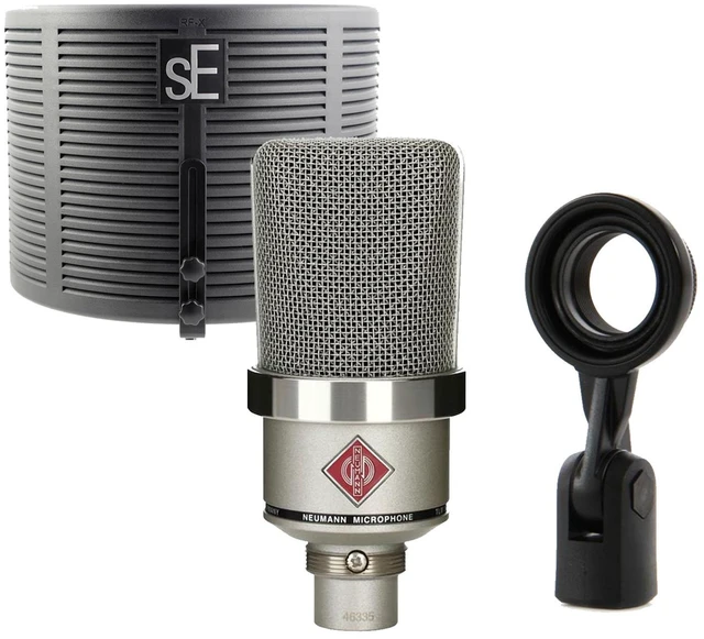 Main image of Neumann TLM-102 Studio Condenser Microphone (Nickel), sE Electronics RF-X Shield Bundle