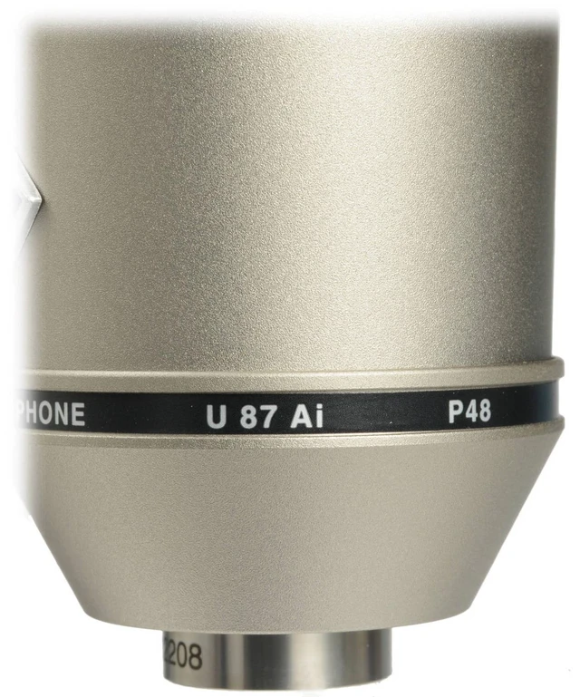 Alt view image 3 of 7 - Neumann U 87 Ai Large-diaphragm Condenser Mic (Nickel), Neumann WS87 Windscreen, Boseen Mic Shock Mount, ErnieBall XLR Cable, Mic Stand Bundle