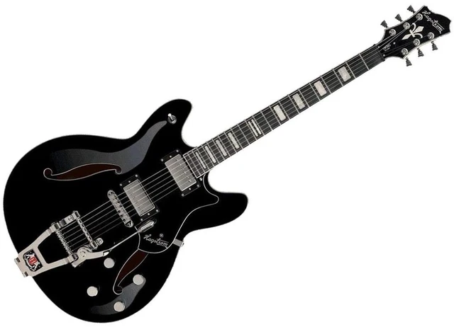 Alt view image 2 of 3 - Hagstrom Tremar Viking Deluxe Electric Guitar - Gloss Black