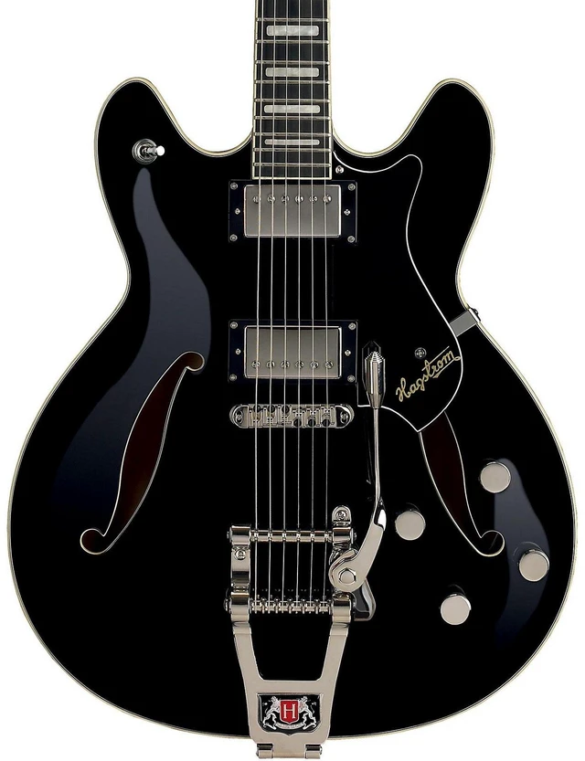 Alt view image 3 of 3 - Hagstrom Tremar Viking Deluxe Electric Guitar - Gloss Black