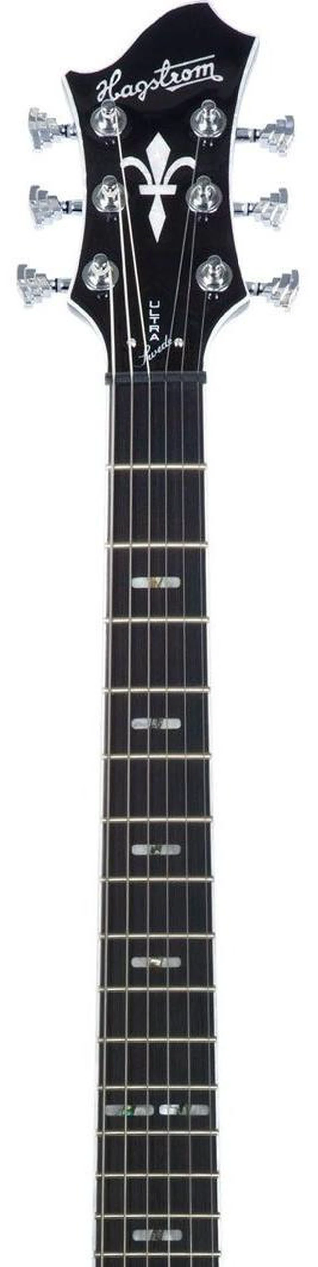 Alt view image 5 of 7 - Hagstrom ULSWE-WDM Ultra Slim Swede 6 String Electric Guitar Worn Denim, Gator Stand GFW-GTR-1000, KLIQ TinyTune, ErnieBall Cable Bundle