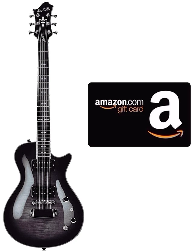 Main image of Hagstrom Ultra Swede Electric Guitar Black Burst, $70 Amazon Gift Card Bundle