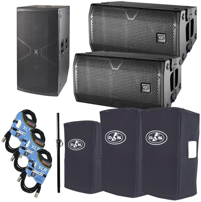 Main image of (2) Das Vantec 20A, Vantec 218A, (2) CVR-VANTEC20, CVR-VANTEC 218A, (3) XLR Cables, On Stage Pole Bundle