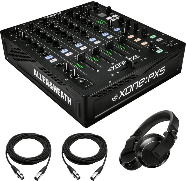 Main image of Allen & Heath XONE:PX5 - 4+1 Channel DJ Mixer with Soundcard + Pioneer DJ HDJ-X7 Professional Over-Ear DJ Headphones and Cables