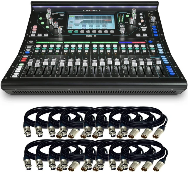 Main image of Allen & Heath SQ-5 48-Channel / 36-Bus Digital Mixer with 16+1 Motorized Faders + Free 16 XLR to XLR Cables 50FT Ea.