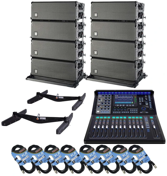 Main image of (8) DAS Event 210A Dual 10 Powered Line Array Speaker, (2) DAS AX-EV210, PSG AUDIO TQ-22 Digital Mixer, (8) XLR Cables Bundle