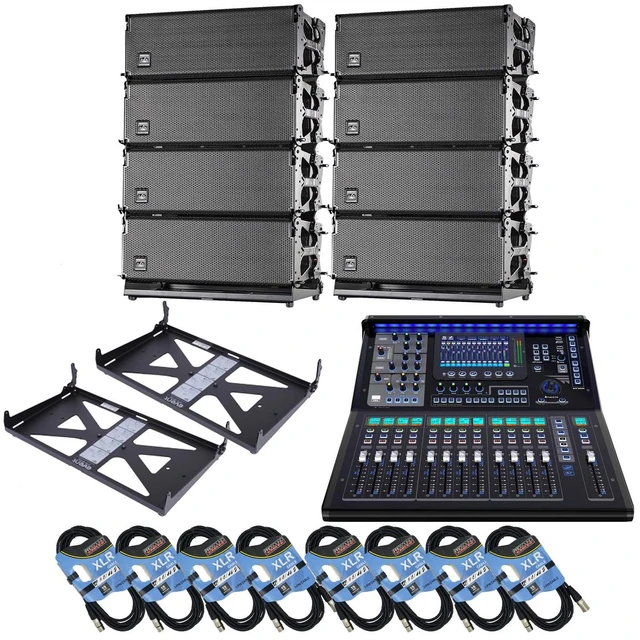 Main image of (8) DAS Event 208A Dual 8 Powered Line Array Speaker, (2) DAS AX-EV208, PSG AUDIO TQ-22 Digital Mixer, (8) XLR Cables Bundle