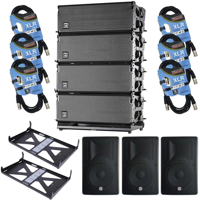 Main image of (4) DAS Event 208A Dual 8 Powered Line Array Speaker, (2) DAS AX-EV208, (3) PSG AUDIO Cobra 112, (6) XLR Cables Bundle