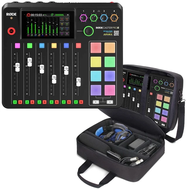 Main image of Rode RODECaster Pro II, USA GEAR Mixer Case Bundle