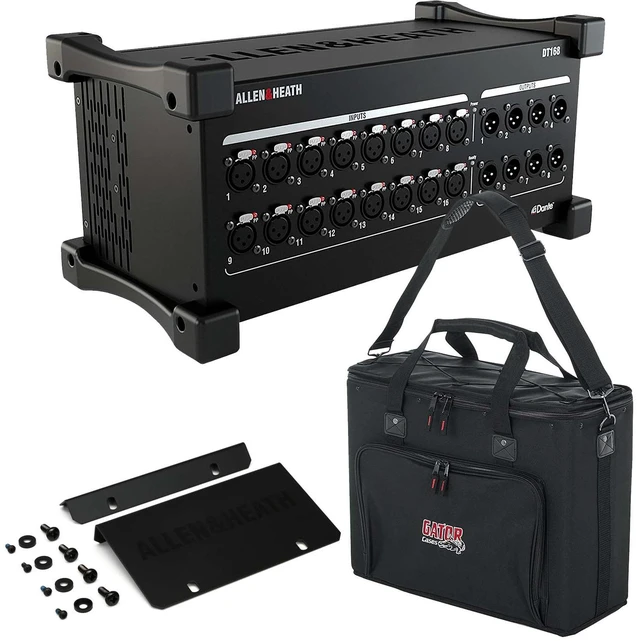 Main image of Allen & Heath DT168 16-input Dante, A&H Rackmount Kit, Gator GRB-4U Case Bundle