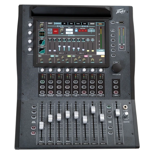 Alt view image 2 of 5 - Peavey Aureus 28-channel Digital Mixer, Mixer Stand RXS20, (16) XLR Cables Bundle