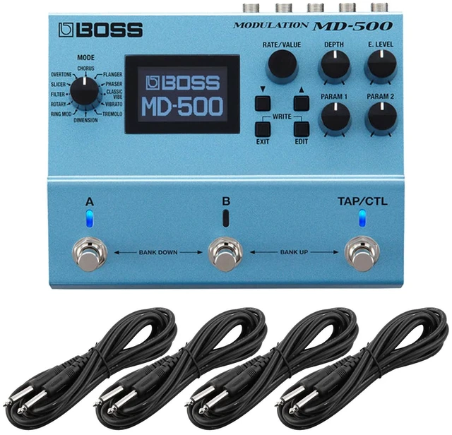 Main image of BOSS MD-500 Effects Pedal Guitars, (4) 1/4 Cables Bundle