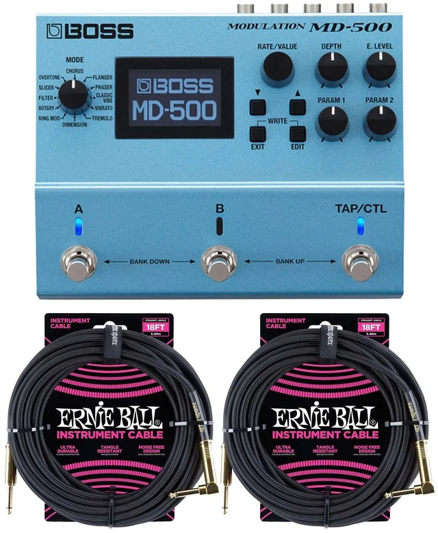 Main image of BOSS MD-500 Effects Pedal Guitars, (2) ErnieBall 1/4 Cables Bundle