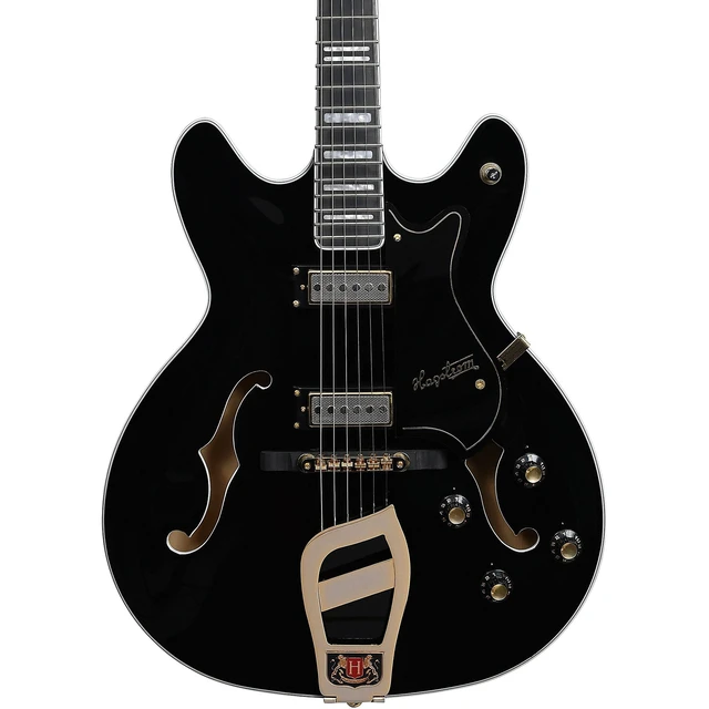 Alt view image 3 of 6 - Hagstrom '67 Viking II Hollowbody Electric Guitar - Black Gloss