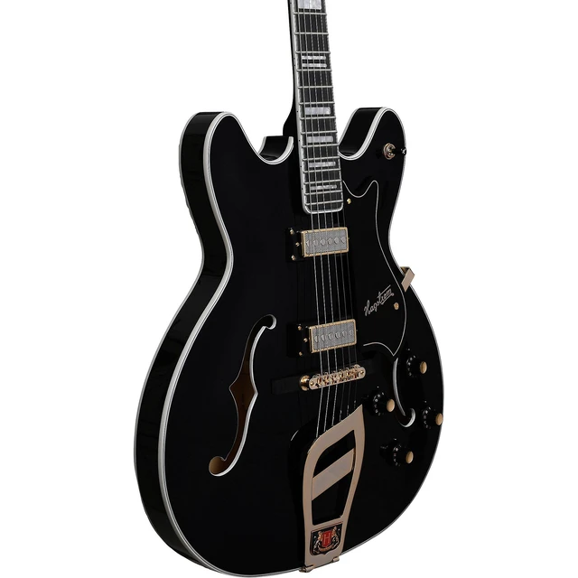 Alt view image 4 of 6 - Hagstrom '67 Viking II Hollowbody Electric Guitar - Black Gloss