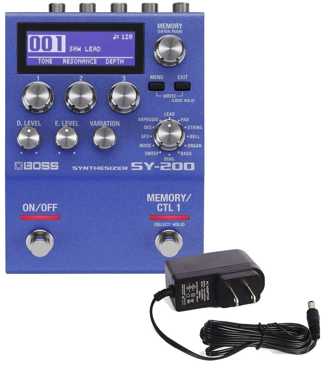Main image of Boss SY-200 Guitar Synthesizer Pedal, 9V Power Adapter Bundle