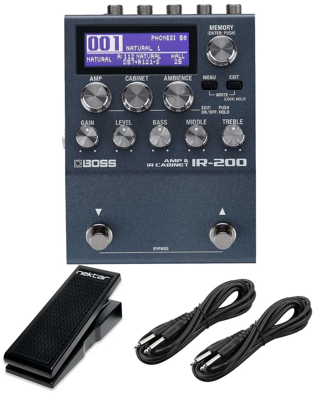 Main image of Boss IR-200 Amp and IR Cabinet Pedal, Nektar NX-P, (2) 1/4 Cables Bundle