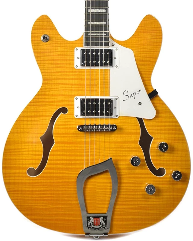 Alt view image 2 of 7 - Hagstrom Super Viking Flame Maple Guitar - Dandy Dandelion, Fender Frontman 10G, Gator GFW-GTR-1000, ErnieBall Cable Bundle