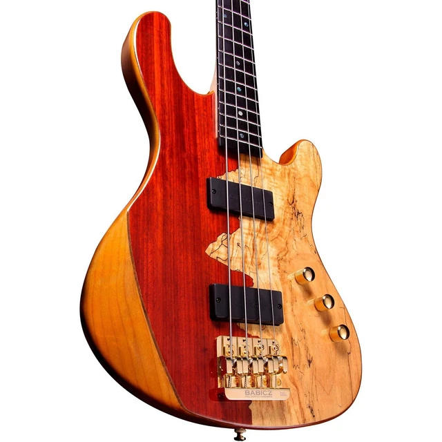 Alt view image 7 of 7 - Cort Jeff Berlin Rithimic Bass Guitar - Natural Spalted Maple