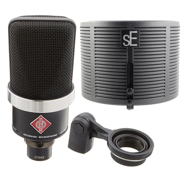 Alt view image 6 of 7 - Neumann TLM-102 Studio Condenser Microphone (Black), sE Electronics RF-X Shield Bundle