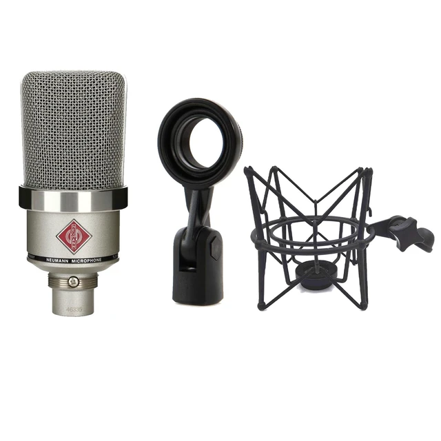 Alt view image 6 of 7 - Neumann TLM-102 Studio Condenser Microphone (Nickel), Boseen Microphone Shock Mount Bundle