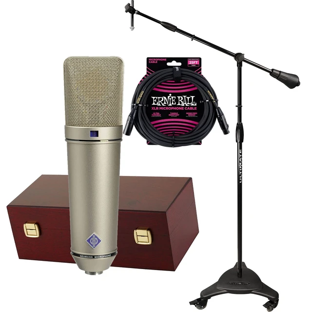 Alt view image 7 of 7 - Neumann U 87 Ai Large-diaphragm Condenser Mic(Nickel), Ultimate Support MC-125, ErnieBall XLR Cable Bundle