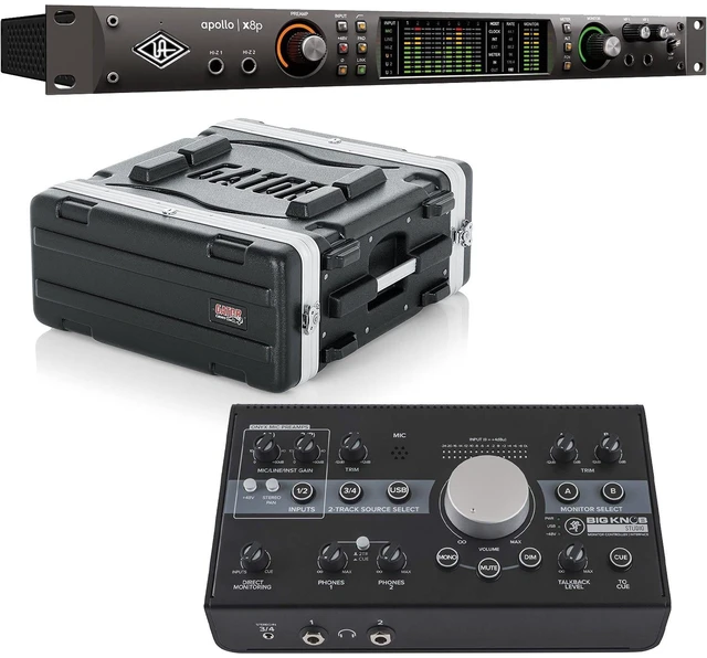 Main image of Universal Audio Apollo x8p Heritage Edition 16 x 22 Thunderbolt, Gator GR-4L Rack Case, Mackie Big Knob Studio Bundle