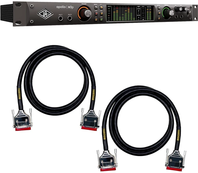Main image of Universal Audio Apollo x8p Heritage Edition 16 x 22 Thunderbolt, (2) Mogami Gold DB25-DB25 8-channel Analog Interface Cables Bundle