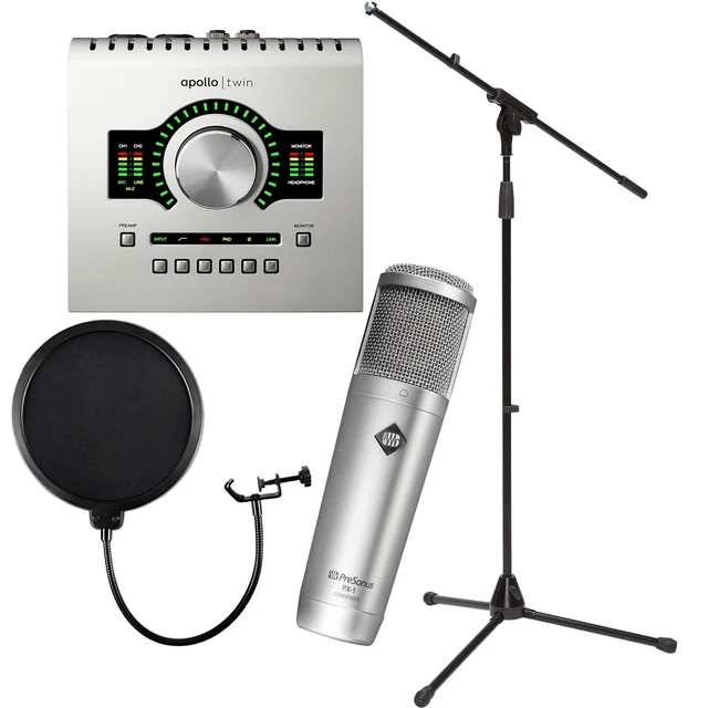 Main image of Universal Audio Apollo Twin USB Heritage Edition, Presonus PX-1 Mic, Mic Stand, POP Filter Bundle