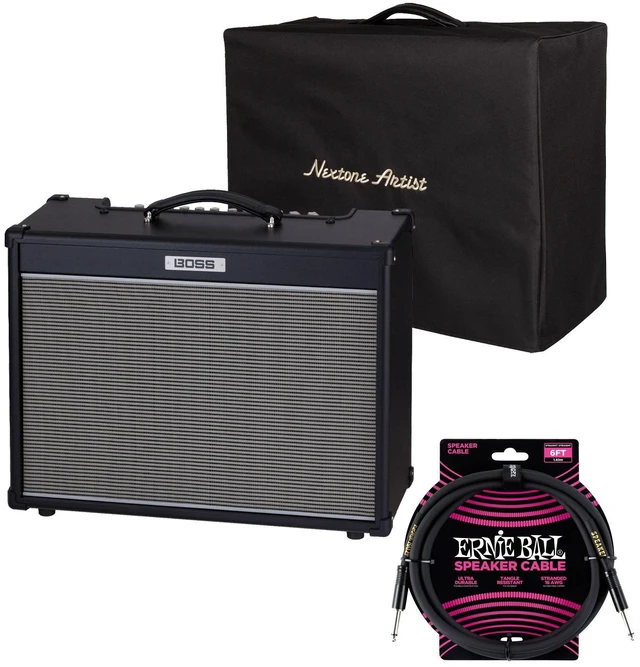 Main image of Boss NEXTONE Artist 80W Amplifier, Boss BAC-NEXA Amp Cover, Ernie Ball Guitar Cable PO6072 Bundle