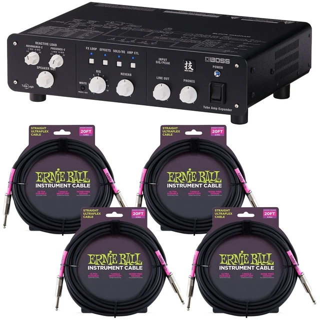 Main image of Boss WAZA Tube Amp Expander, (4) ErnieBall Guitar Cable P06048 Bundle