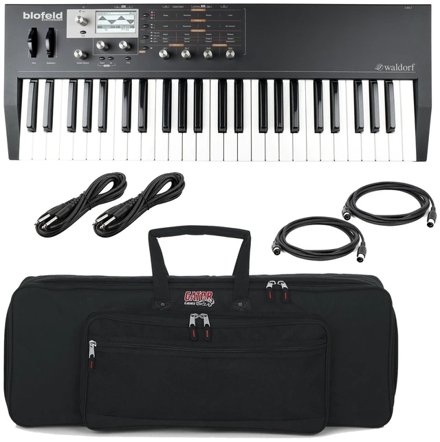 Main image of Waldorf Blofeld Keyboard Synthesizer (Black), Gator GKB-49 Bag, (2) 1/4 Cables, (2) Midi Cables Bundle