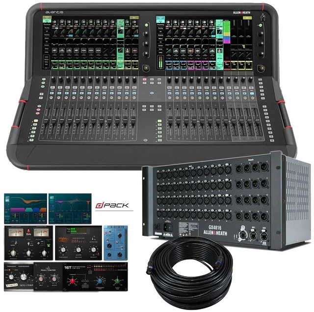 Main image of Allen & Heath Avantis Digital Mixer with DPACK (DEEP Plugins) + Allen & Heath GX4816 + 200-Feet Ethercon Cable