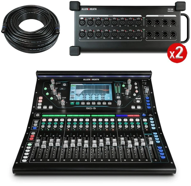 Main image of Allen & Heath SQ-5 - (2) Allen & Heath DX168 - GLS Audio 50-Feet Ethercon Compatible RJ45