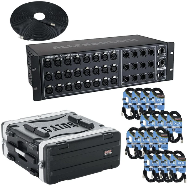 Main image of Allen & Heath AR2412 Remote Stage Rack + (16) XLR Cables + Gator Cases GR4L + GLS Audio 100ft Mic Mic Cables