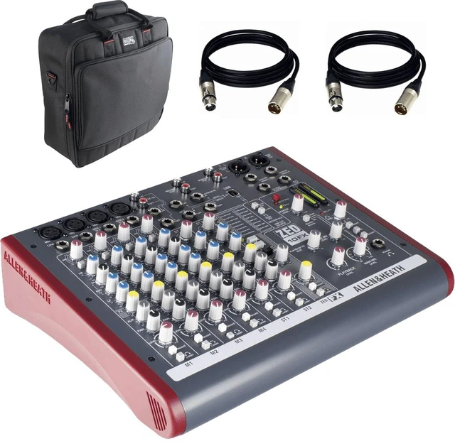 Main image of Allen & Heath ZED-10FX Multi-Purpose Miniature Mixer + Gator Cases G-MIXERBAG-1515 Padded Nylon Mixer/Equipment Bag and Cables.