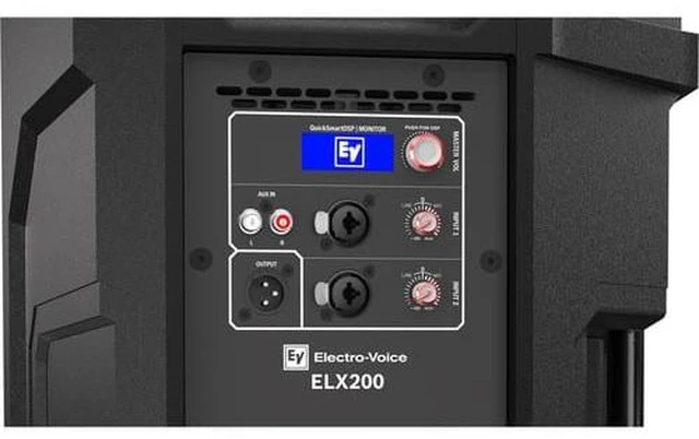 Alt view image 5 of 7 - (2) Electro-Voice ELX200-12P 12" 2-Way Powered Speakers with Blue Cables & Microphone Package