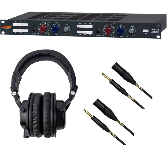 Main image of Warm Audio WA273 Dual-Channel Preamp, Tascam TH07 Headphone, (2) Mogami XLR-1/4 Cables Bundle