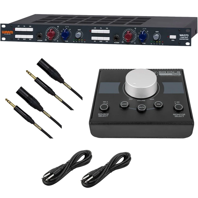 Main image of Warm Audio WA273 Dual-Channel Preamp, Mackie Big Knob Passive, (2) 1/4 Cables, (2) XLR to 1/4 Cables Bundle