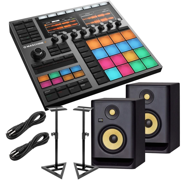 Main image of Native Instruments MASCHINE Plus, (2) KRK RP5G4 Monitors, (2) Monitor Stands, (2) 1/4 Cables Bundle