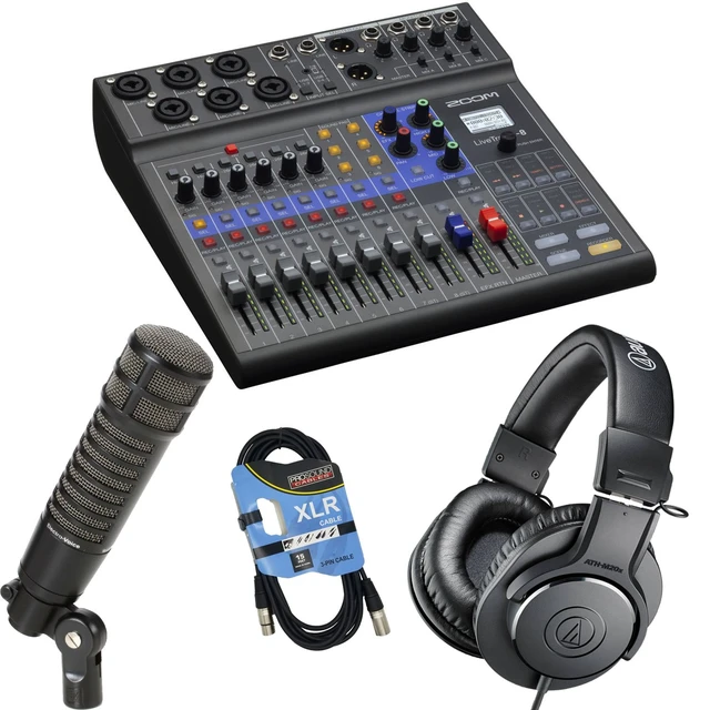 Main image of Zoom LiveTrak L-8 Portable Mixer, Electro-Voice RE320, ATH-M20x, XLR Cable Bundle