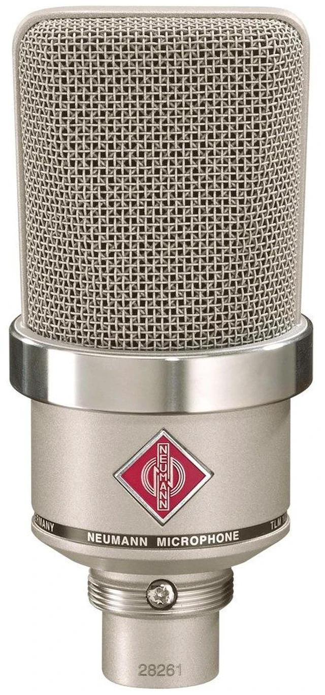 Alt view image 4 of 7 - Neumann TLM-102 Studio Condenser Microphone (Nickel), Mic Stand, ErnieBall XLR Cable, POP Filter Bundle