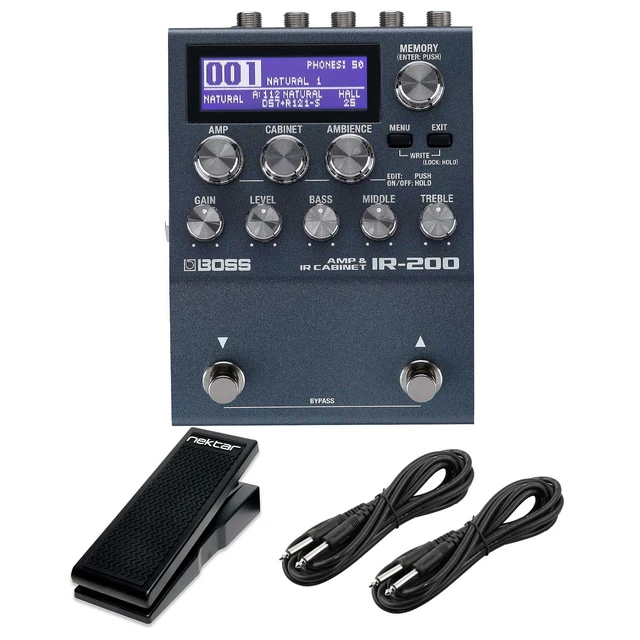 Main image of Boss IR-200 Amp and IR Cabinet Pedal, Nektar NX-P, (2) 1/4 Cables Bundle