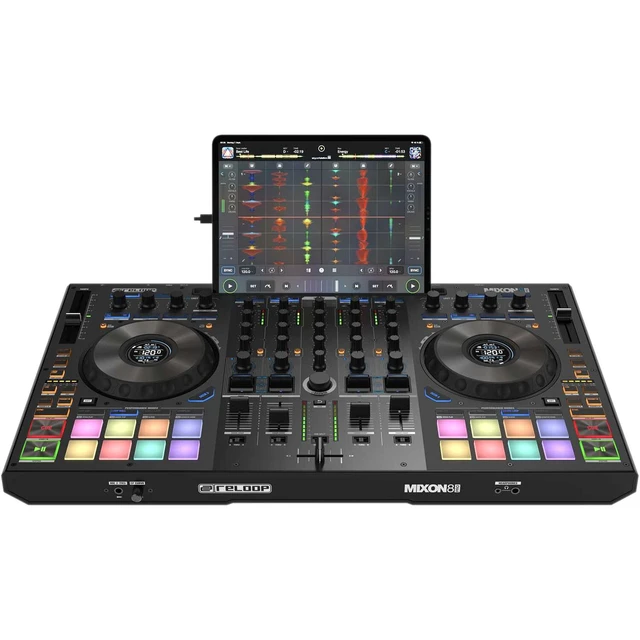 Alt view image 6 of 7 - Reloop Mixon 8 Pro 4-channel DJ Controller, Presonus Eris3.5, Tascam TH02, (2) 1/4 Cable Bundle