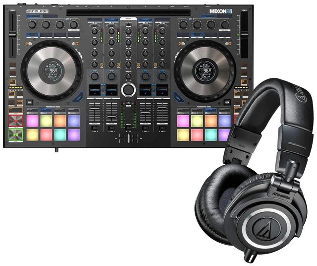 Main image of Reloop Mixon 8 Pro 4-channel DJ Controller, Audio Technica ATH-M50X Bundle