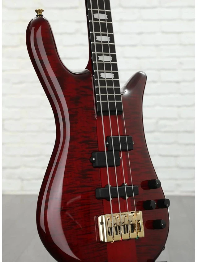 Alt view image 4 of 7 - Spector Euro 4 LT Bass Guitar - Red Fade Gloss, Spector NS Hardshell Case, Ernie Ball P06077 Bundle
