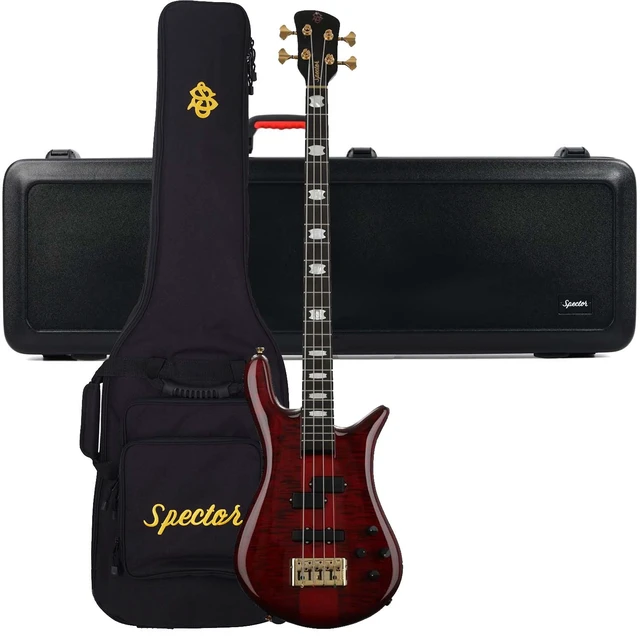 Main image of Spector Euro 4 LT Bass Guitar - Red Fade Gloss, Spector NS Molded Flight Case ATA Bundle