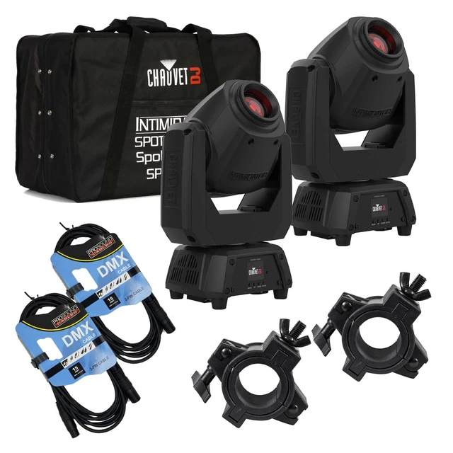 Main image of (2) Chauvet DJ Intimidator Spot 260X 75W LED Moving Head, Chauvet DJ CHS-2XX, (2) DMX Cables, (2) O-Clamp Bundle
